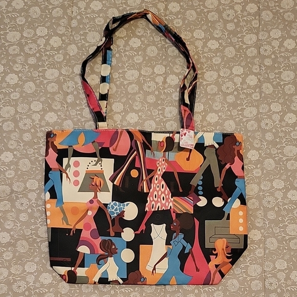 NEW Fancy Stylish Ladies on a Colorful Tote Bag, Beach or Travel! - Picture 2 of 13